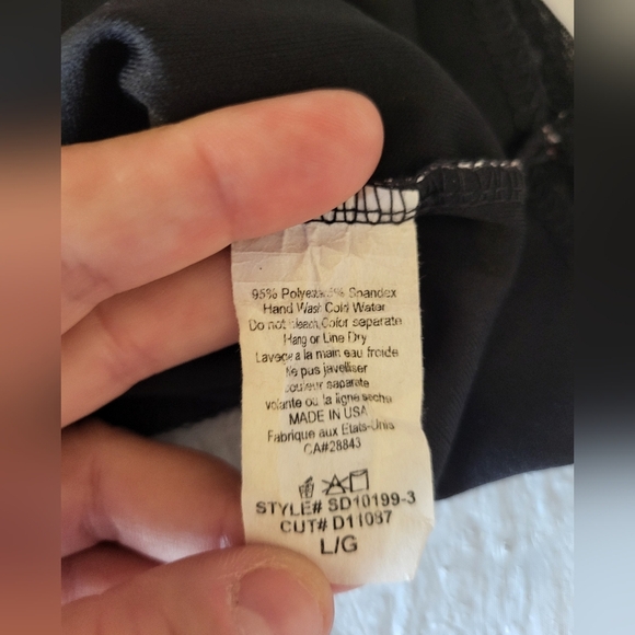 Eclipse Black and Pink Floral Long Sleeve Dress, Size Large - Picture 5 of 5